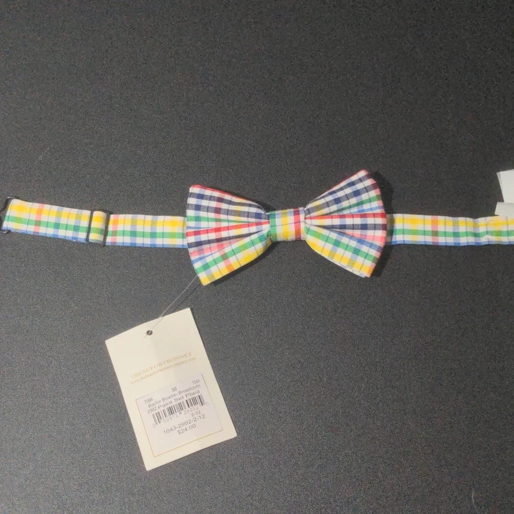 TBBC Baby Boy Baylor Broadcloth Plaid Bowtie. Size 2-12 Months NWT